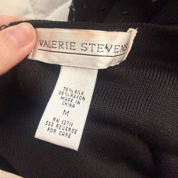 Vintage Valerie Stevens Sequin Knit Tank | Black Silk Blend | Size S - Picture 7 of 8